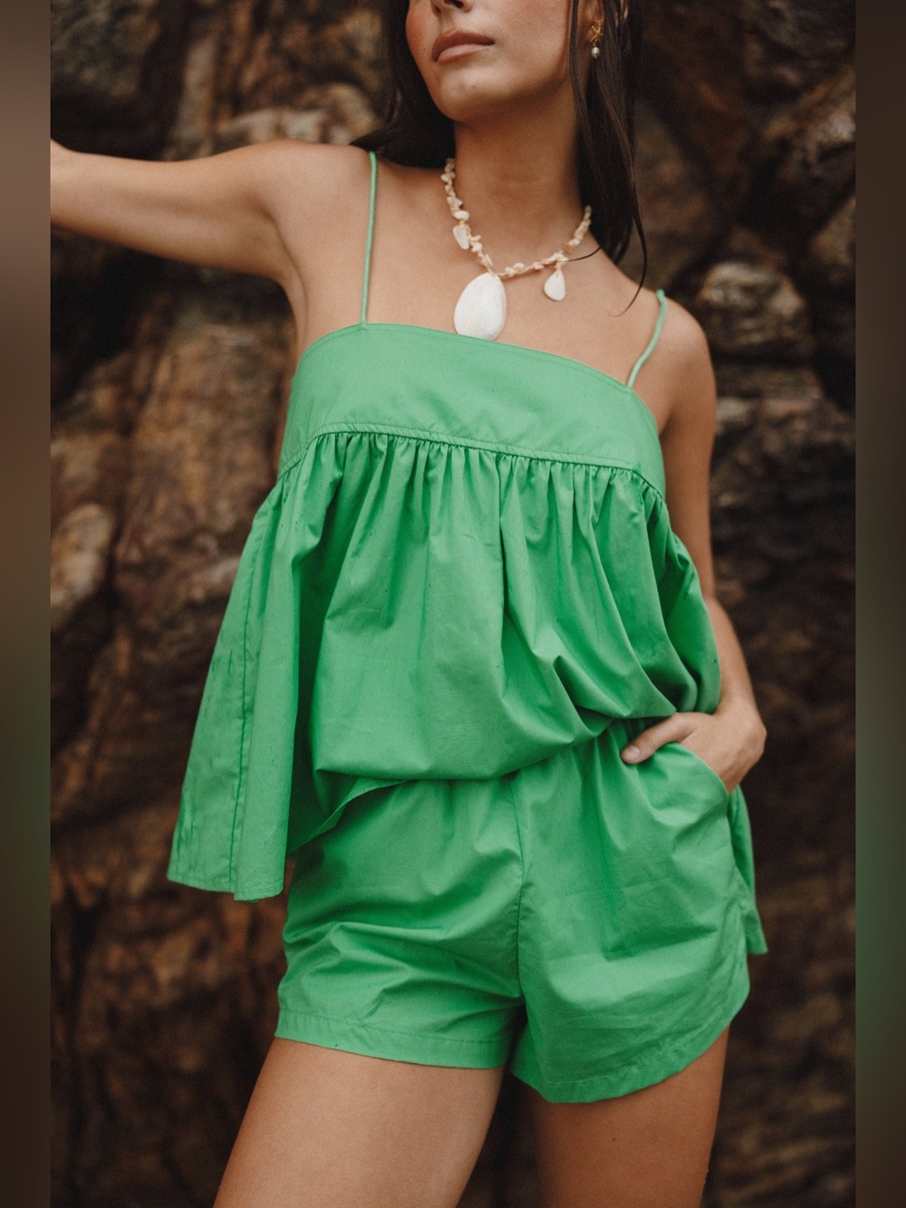 SNDYD Serina Short Set, green, size large L 8, NWT, summer outfit